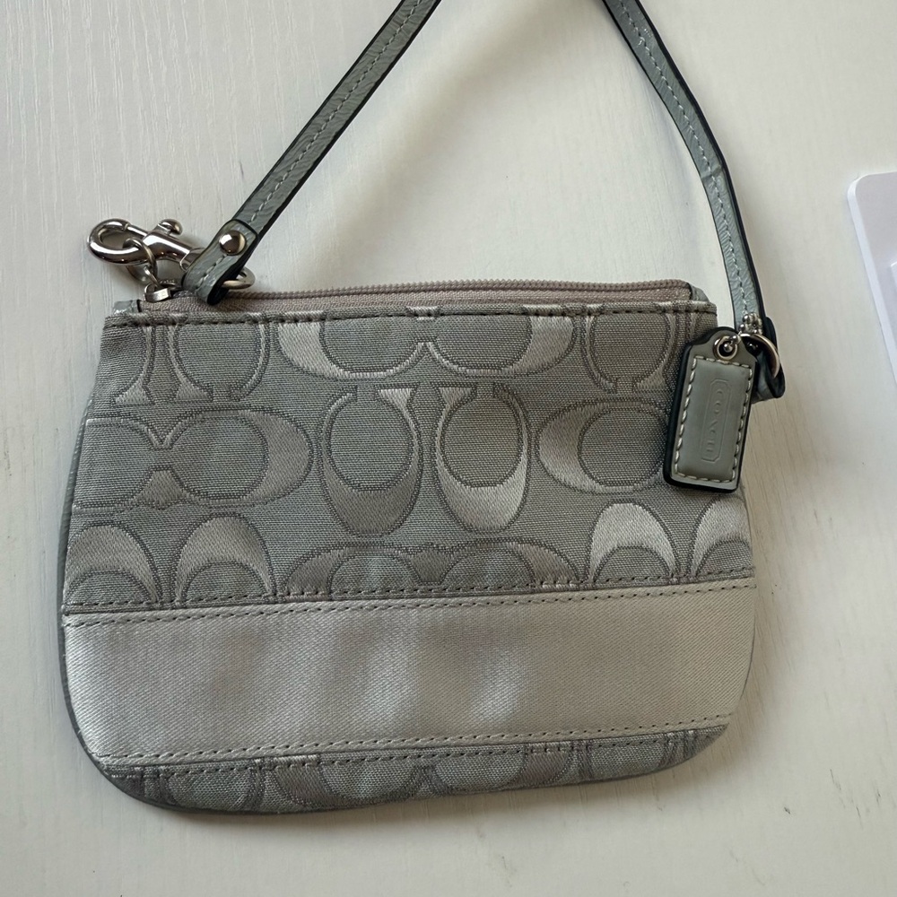 Coach Grey Signature Wristlet Clutch